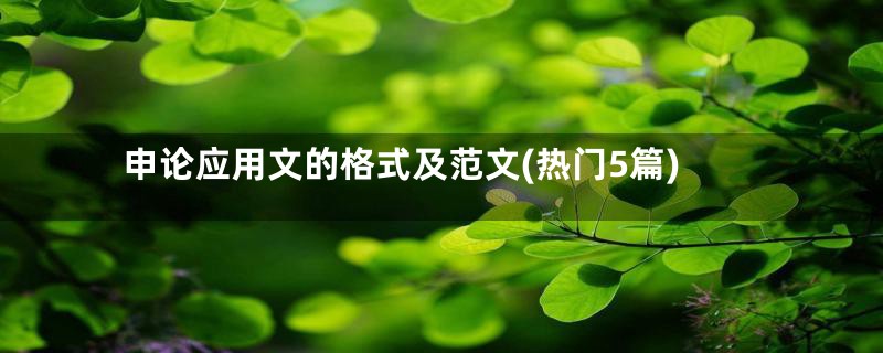 申论应用文的格式及范文(热门5篇)