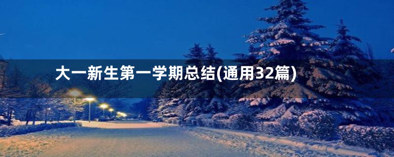 大一新生第一学期总结(通用32篇)