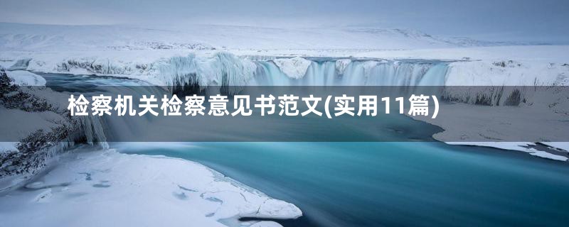 检察机关检察意见书范文(实用11篇)
