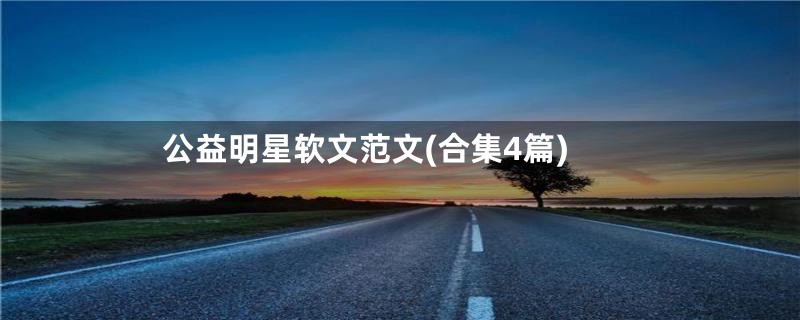 公益明星软文范文(合集4篇)