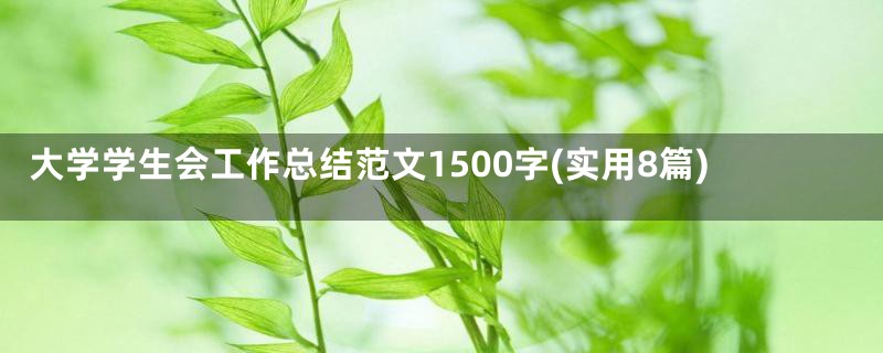 大学学生会工作总结范文1500字(实用8篇)