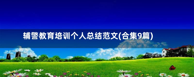 辅警教育培训个人总结范文(合集9篇)