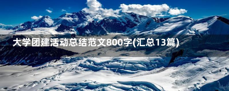 大学团建活动总结范文800字(汇总13篇)