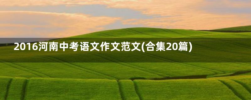 2016河南中考语文作文范文(合集20篇)