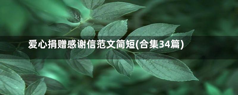 爱心捐赠感谢信范文简短(合集34篇)