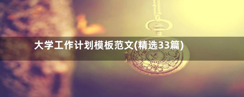 大学工作计划模板范文(精选33篇)