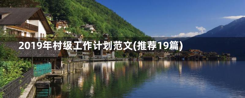 2019年村级工作计划范文(推荐19篇)