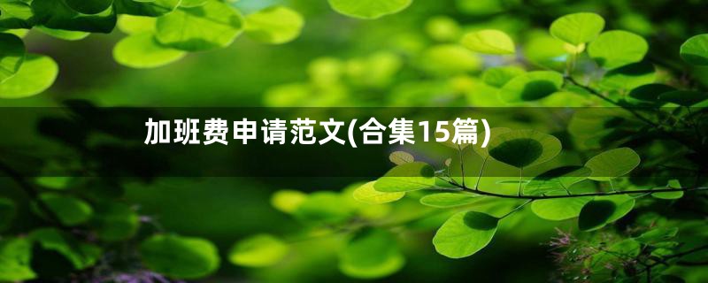 加班费申请范文(合集15篇)