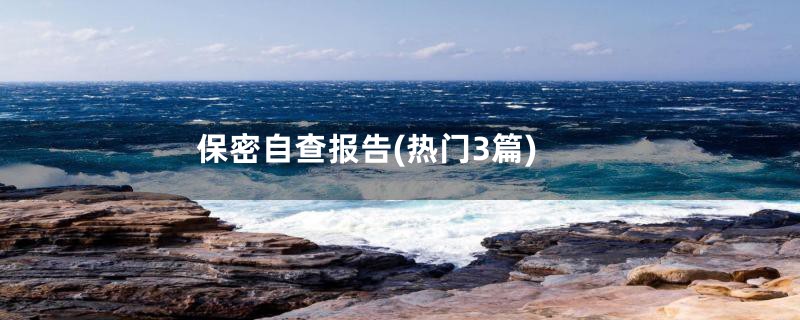 保密自查报告(热门3篇)