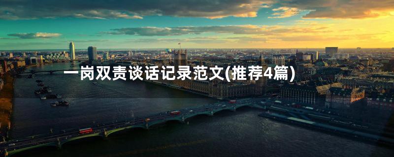 一岗双责谈话记录范文(推荐4篇)