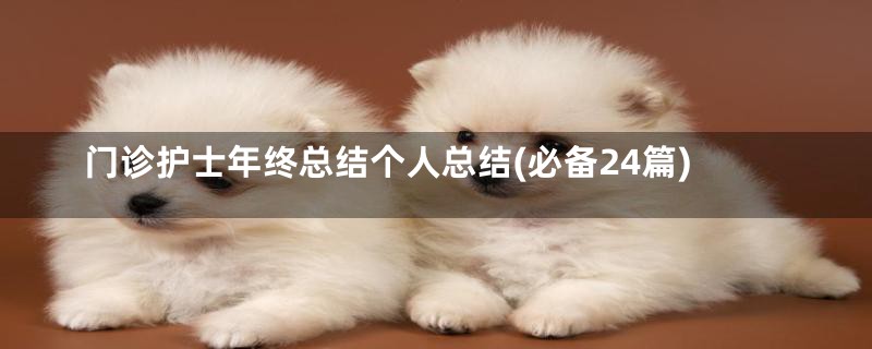 门诊护士年终总结个人总结(必备24篇)