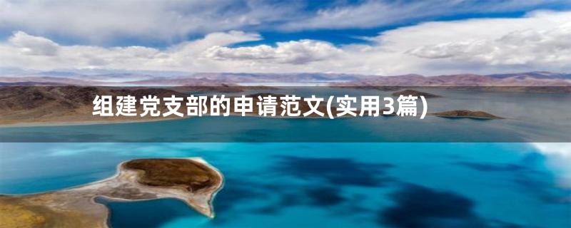 组建党支部的申请范文(实用3篇)