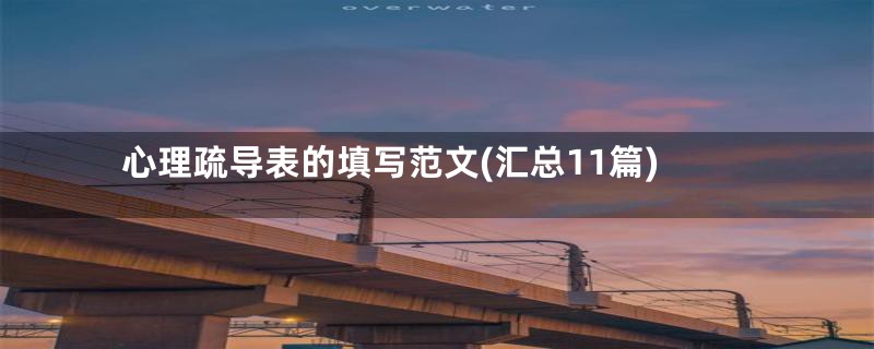 心理疏导表的填写范文(汇总11篇)