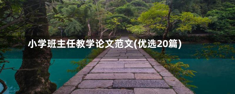 小学班主任教学论文范文(优选20篇)