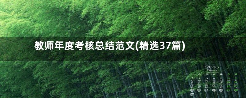 教师年度考核总结范文(精选37篇)