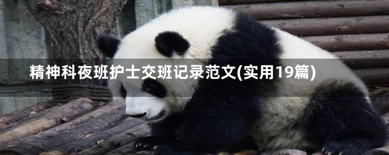 精神科夜班护士交班记录范文(实用19篇)