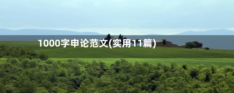 1000字申论范文(实用11篇)