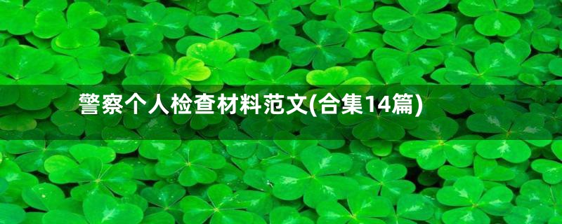 警察个人检查材料范文(合集14篇)