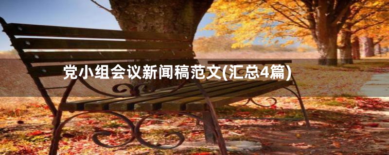 党小组会议新闻稿范文(汇总4篇)