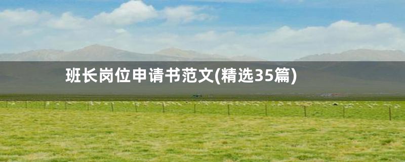 班长岗位申请书范文(精选35篇)