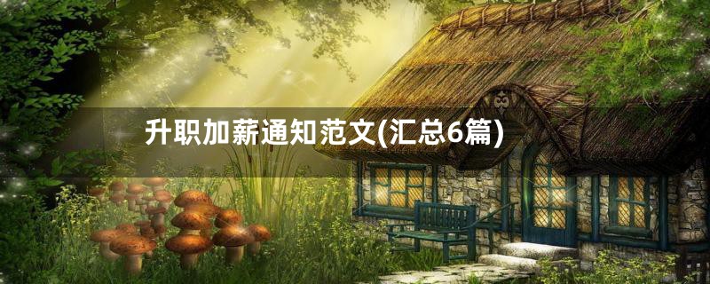 升职加薪通知范文(汇总6篇)