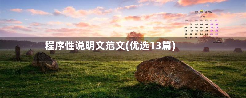 程序性说明文范文(优选13篇)
