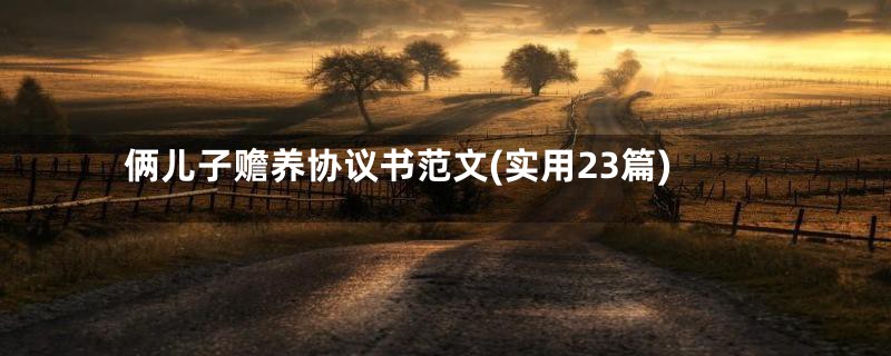 俩儿子赡养协议书范文(实用23篇)