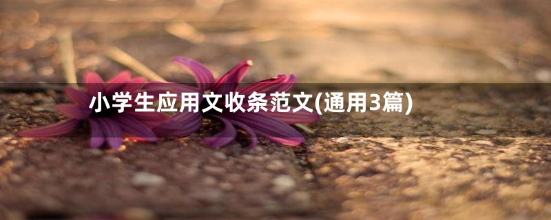 小学生应用文收条范文(通用3篇)