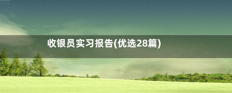 收银员实习报告(优选28篇)