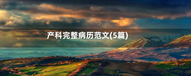 产科完整病历范文(5篇)