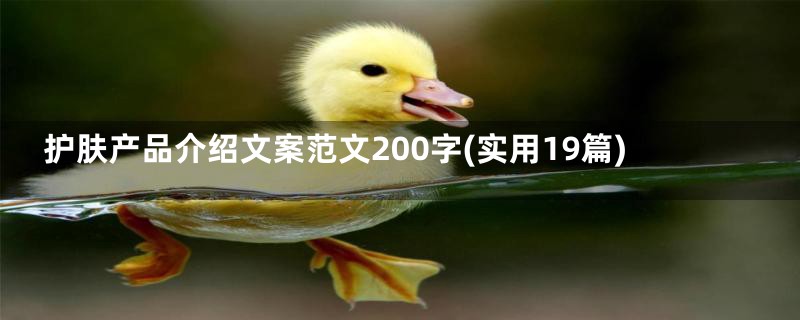 护肤产品介绍文案范文200字(实用19篇)
