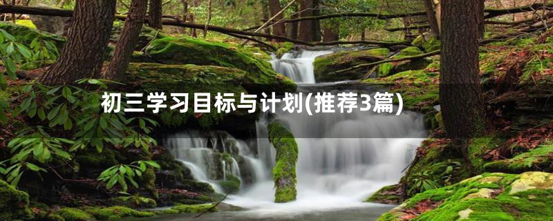 初三学习目标与计划(推荐3篇)