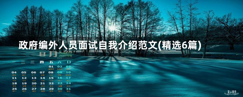政府编外人员面试自我介绍范文(精选6篇)