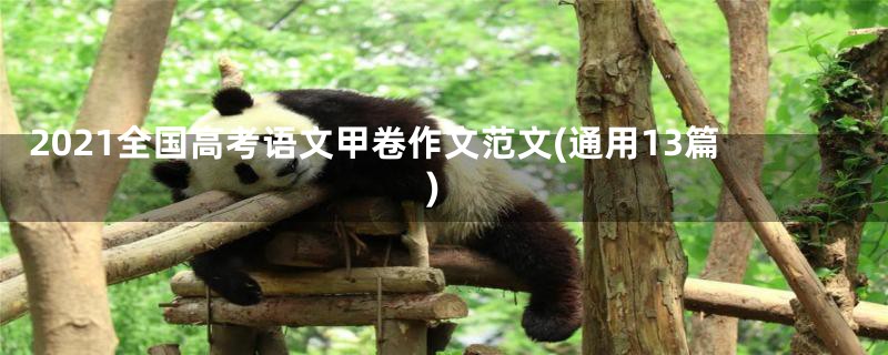 2021全国高考语文甲卷作文范文(通用13篇)