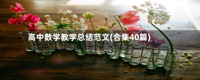 高中数学教学总结范文(合集40篇)