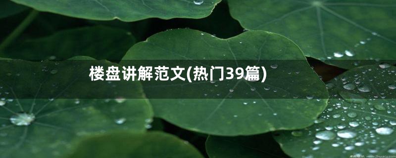 楼盘讲解范文(热门39篇)