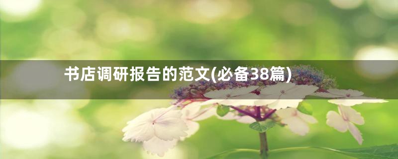 书店调研报告的范文(必备38篇)