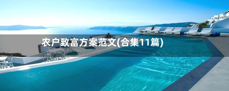 农户致富方案范文(合集11篇)