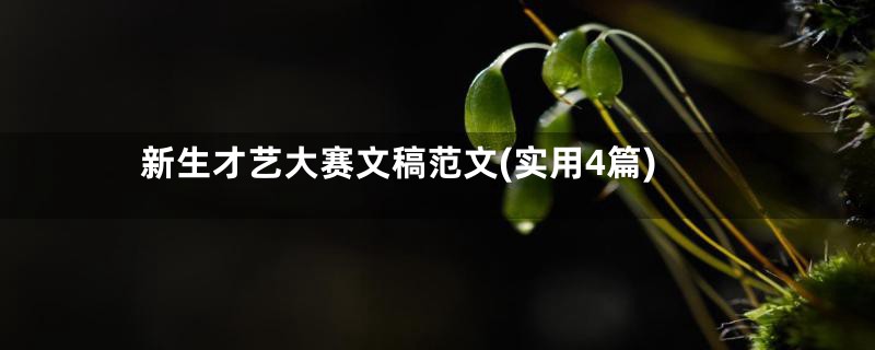 新生才艺大赛文稿范文(实用4篇)