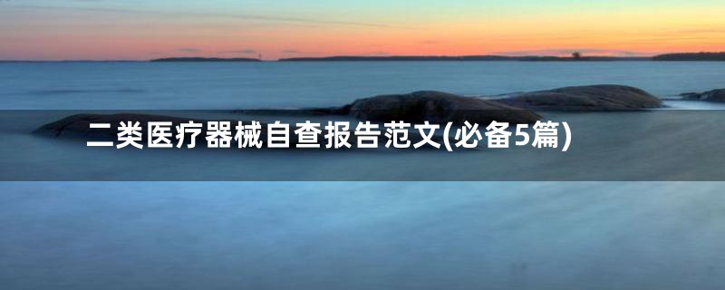 二类医疗器械自查报告范文(必备5篇)
