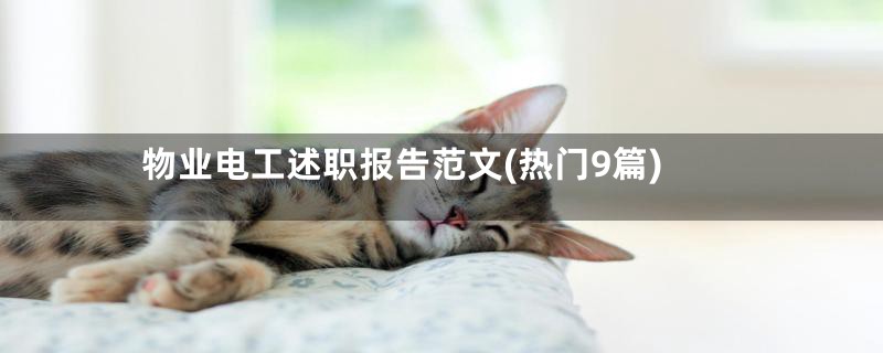 物业电工述职报告范文(热门9篇)