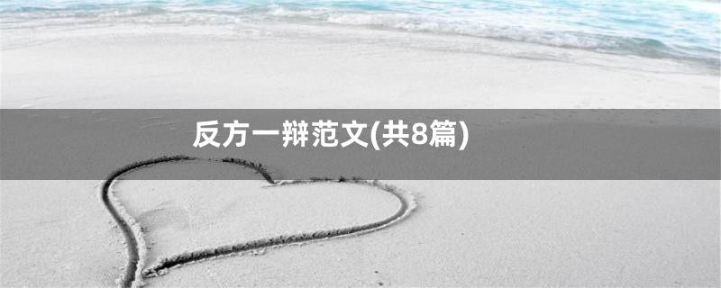 反方一辩范文(共8篇)