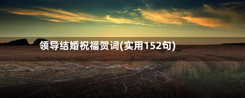 领导结婚祝福贺词(实用152句)