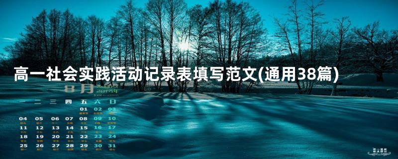 高一社会实践活动记录表填写范文(通用38篇)