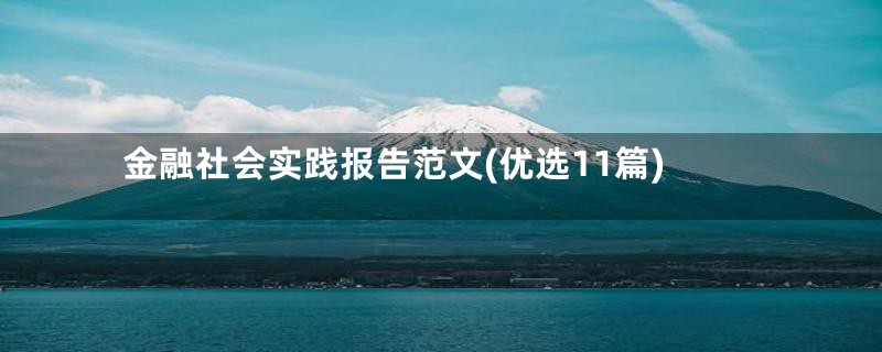 金融社会实践报告范文(优选11篇)