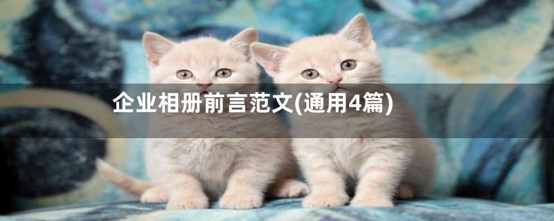 企业相册前言范文(通用4篇)