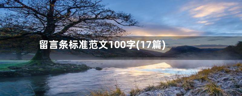 留言条标准范文100字(17篇)