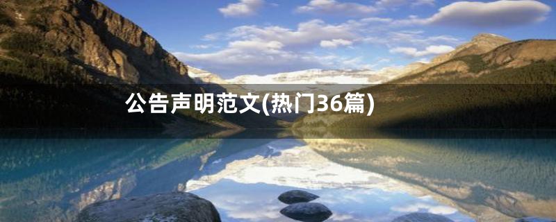 公告声明范文(热门36篇)