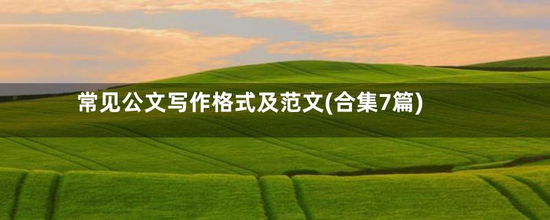 常见公文写作格式及范文(合集7篇)