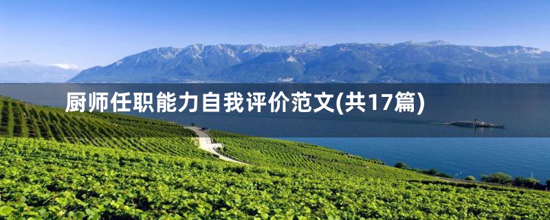 厨师任职能力自我评价范文(共17篇)